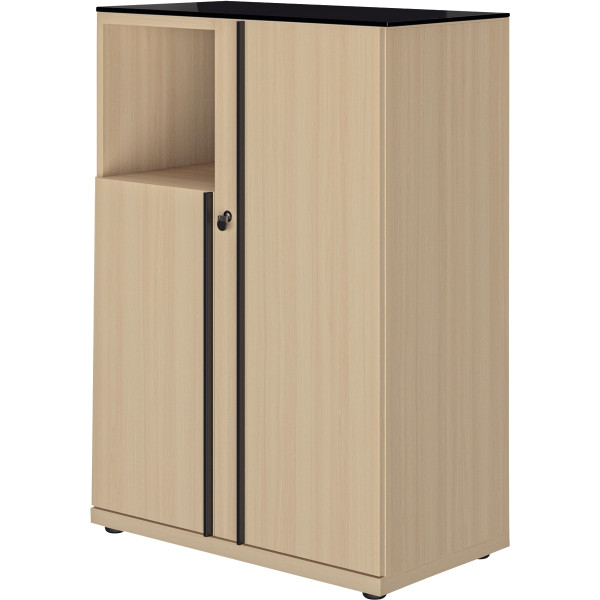 Rangement mi-haut 2 portes E-Motion chêne structuré