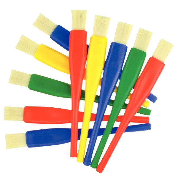 Lot de 10 pinceaux à colle, petit modèle, manche en plastique