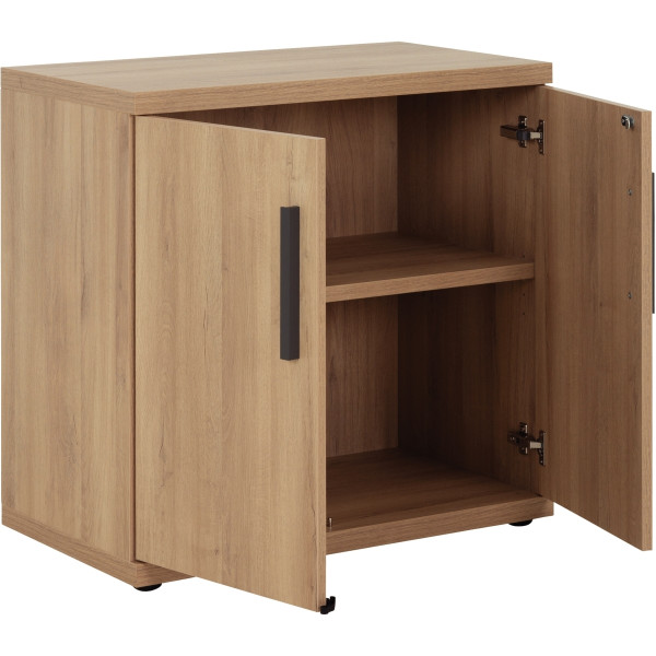 Rangement bas 2 portes Brabant L80xH78xP45cm chêne du bocage/anthracite