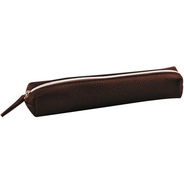 Mini trousse simili cuir marron