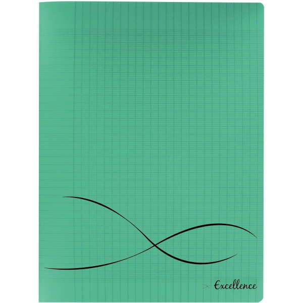 Piqûre 96 pages EXCELLENCE, format 24x32 cm, seyès, couverture polypropylène vert