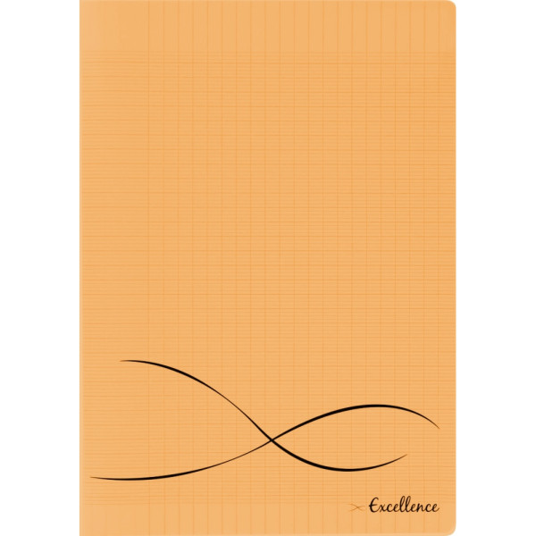 Piqûre 96 pages EXCELLENCE, format 24x32 cm, seyès, couverture polypropylène orange