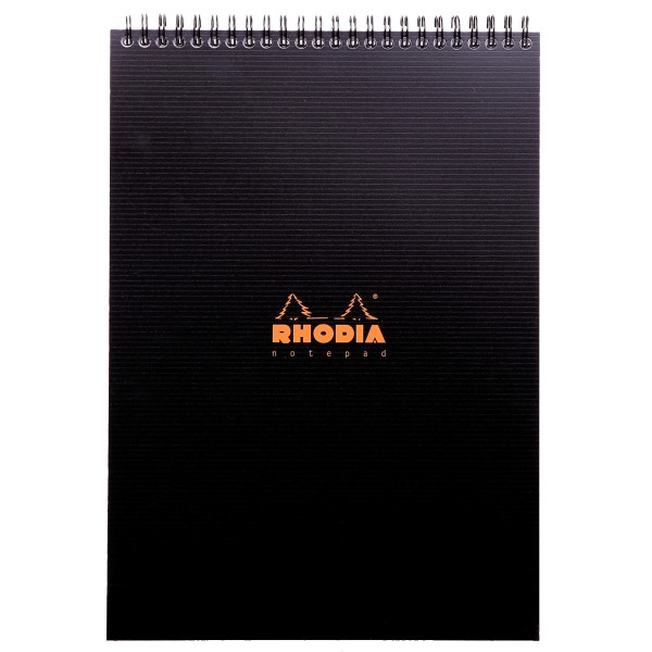 Bloc-notes RHODIACTIVE à reliure intégrale, format A4, 80 feuilles, quadrillé 5x5, papier 90g
