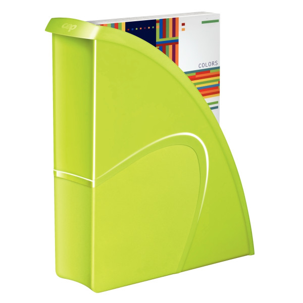 Porte revues en polystyrène robuste et rigide CEP dos 8,5 cm gloss anis