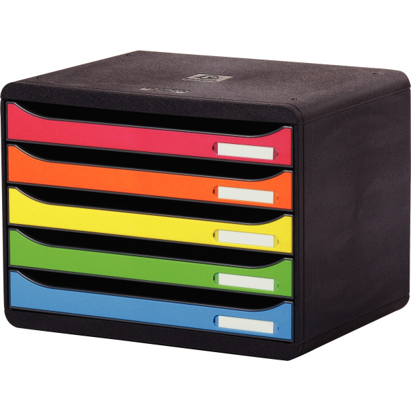 Module 5 tiroirs BIGBOX+ à l'italienne noir/arlequin