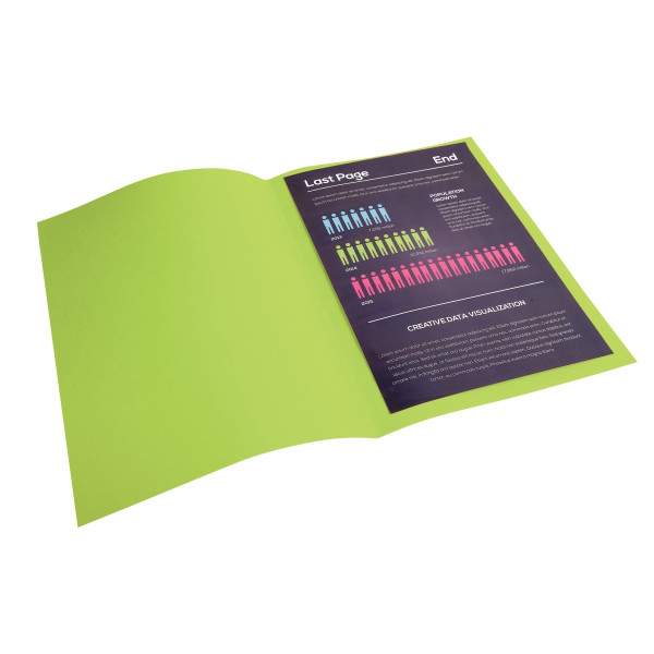Paquet de 100 chemises 210g ROCK"S format 24x32 cm, vert