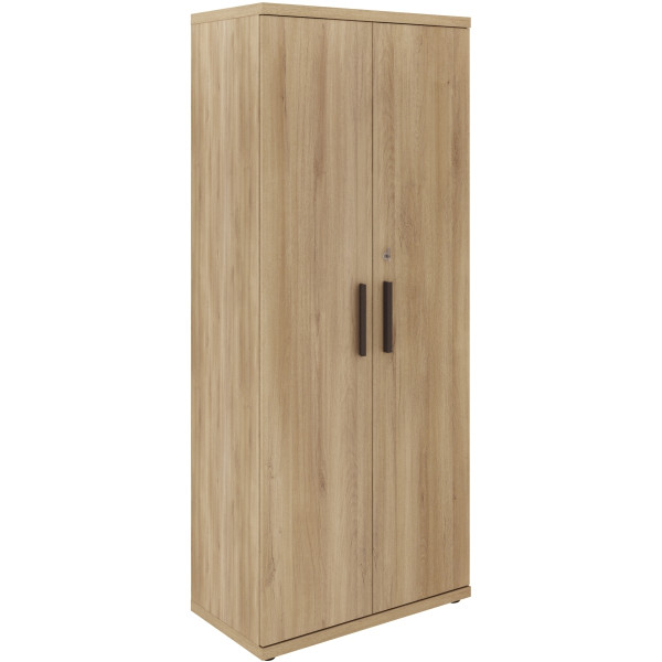 Rangement haut 2 portes L80xH194xP45cm chêne du bocage/anthracite BRABANT