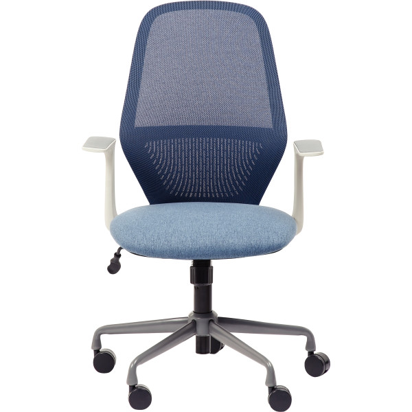 Siège ambiance Ekley structure gris clair/assise et résille bleu