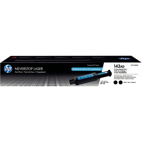 HP 143AD pack de 2 recharges de toner noir authentique (W1143AD)