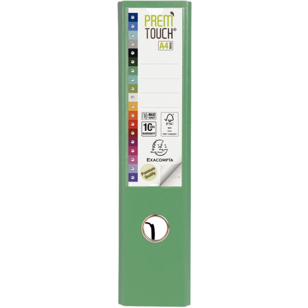 Classeur à levier PREM'TOUCH format A4+, dos 8 cm, vert moyen