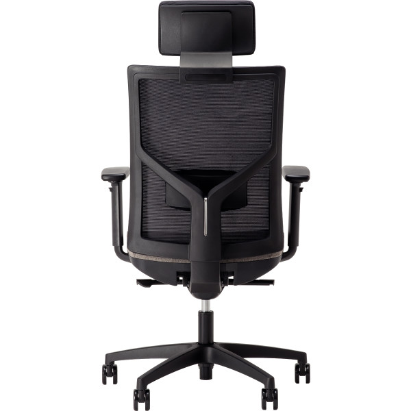 Fauteuil Eleganze avec tétière dos noir/assise gris