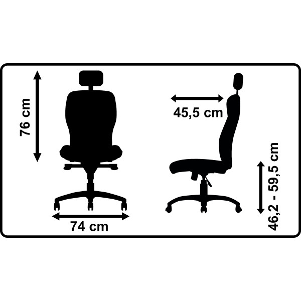Fauteuil Eleganze avec tétière dos noir/assise gris