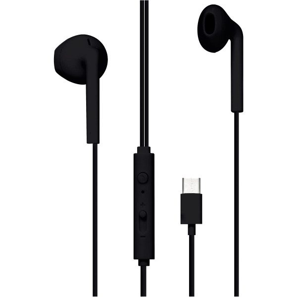 Ecouteurs filaires USB-C T'NB. - Semi-auriculaires très confortables et stables. - Equipés du contrôle du volume et d'un