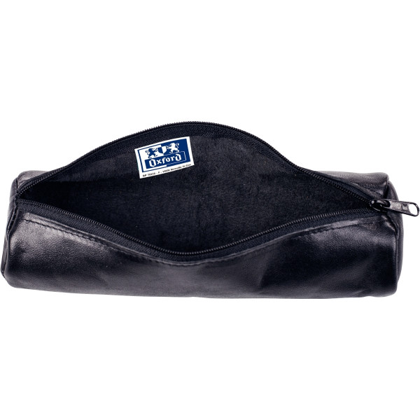 Fourre tout rond oxford cuir ebene noir
