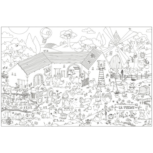 Coloriage géant la ferme
