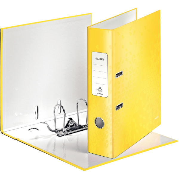 Classeur à levier 180° WOW pour format A4, dos 8 cm, jaune