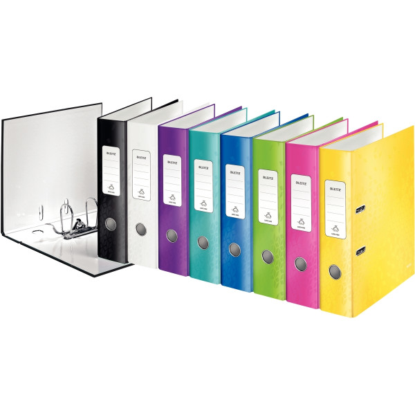 Classeur à levier 180° WOW pour format A4, dos 8 cm, jaune