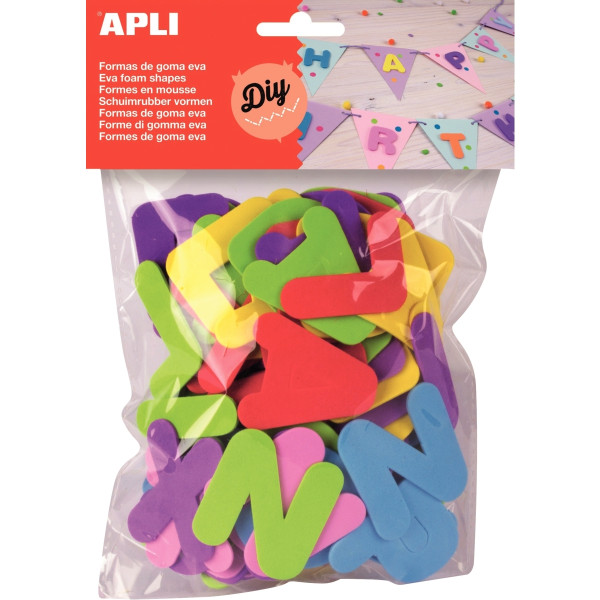 Sachet de 104 lettres en mousse couleurs assorties