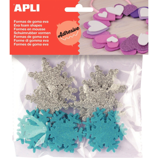 Sachet de 22 flocons en mousse adhésive pailletée
