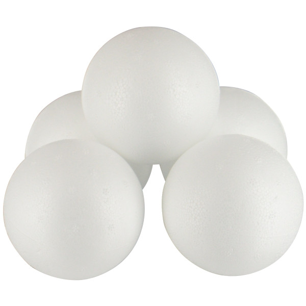 Lot de 5 boules en styropor, diamètre 7 cm