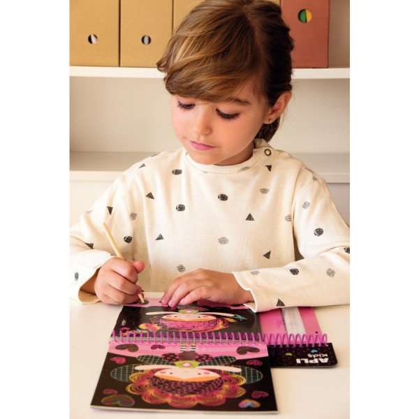 Bloc de cartes à gratter Fées, 8 feuilles