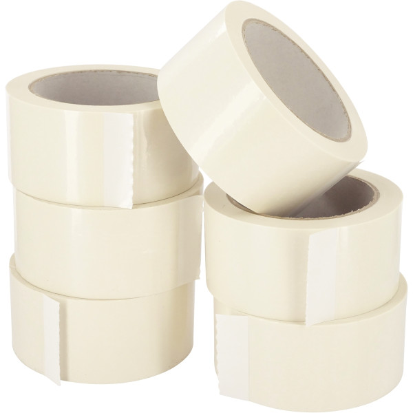 Rouleau adhésif en PVC blanc 66mx50mm