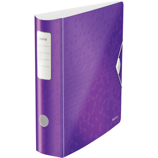 Classeur à levier en polypropylène Leitz WOW Active 180°, dos 75 mm, violet