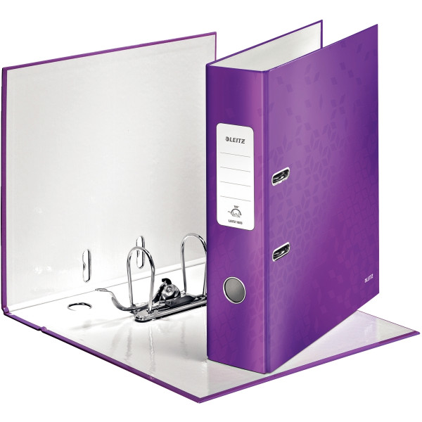 Classeur à levier 180° WOW pour format A4, dos 8 cm, violet