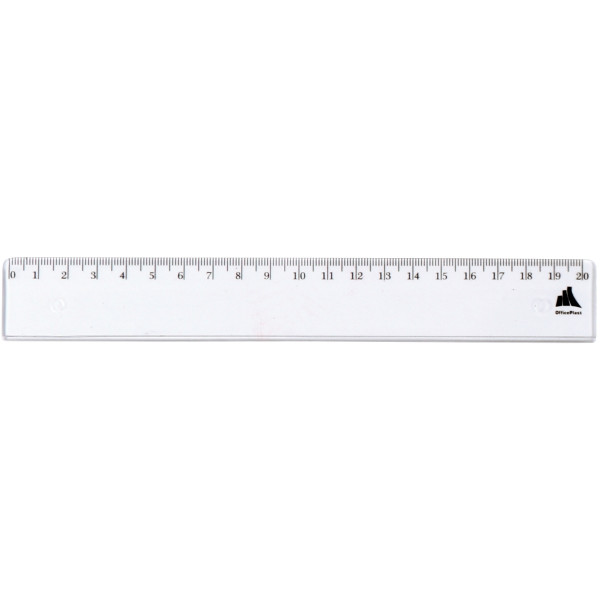 Règle plate en plastique, 20 cm