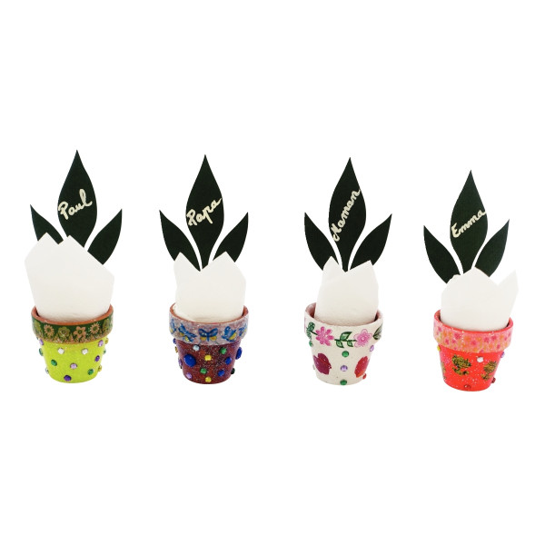 Lot de 10 pots en terre cuite, hauteur 4 cm