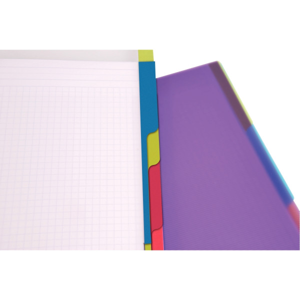 Cahier à reliure intégrale EVOLUTIV'BOOK 240 pages perforées, format A4+, quadrillé 5x5