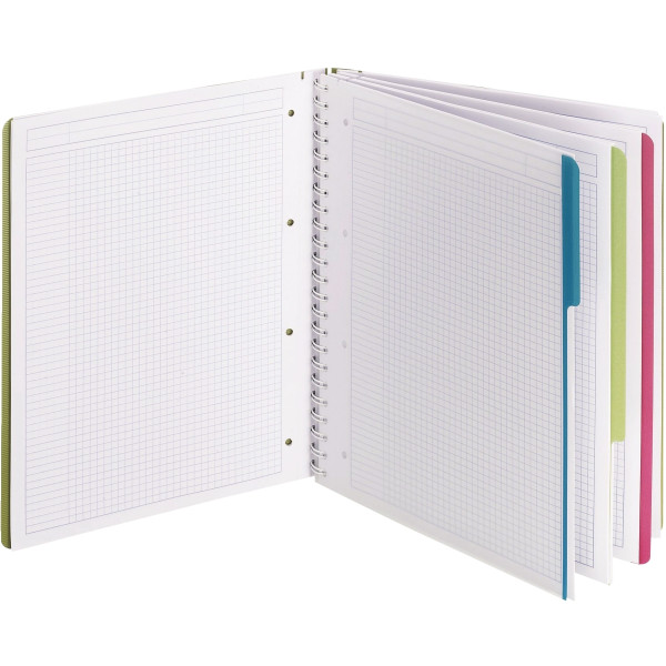 Cahier à reliure intégrale EVOLUTIV'BOOK 240 pages perforées, format A4+, quadrillé 5x5