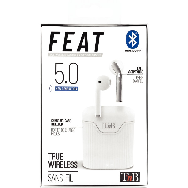 Ecouteurs bluetooth Feat blanc
