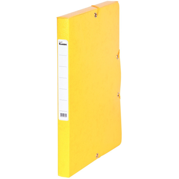 Boîte de classement en carte grainée dos 2,5 cm, jaune