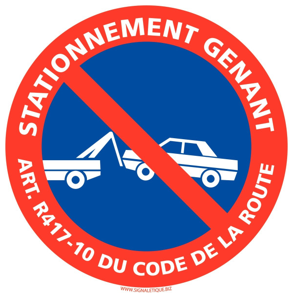 Panneau stationnement gênant