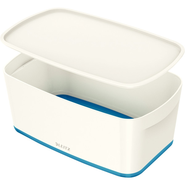 Boîte de rangement Leitz MyBox petit format avec couvercle bleu
