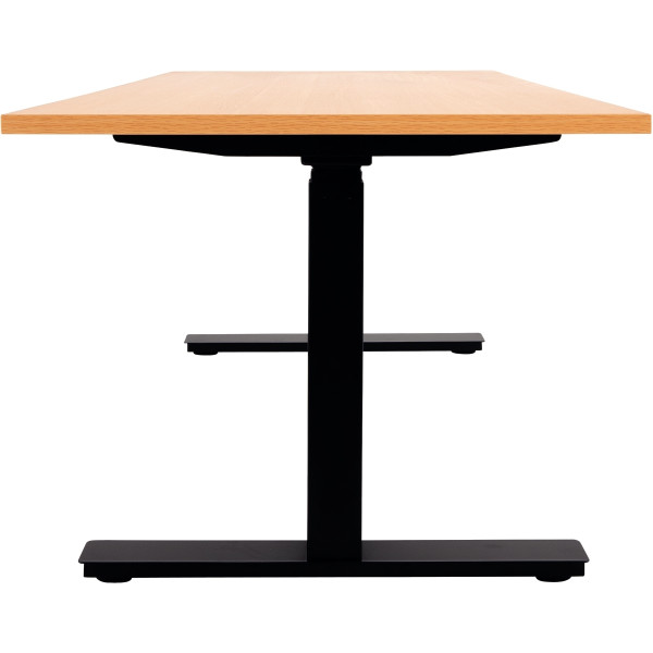 Bureau assis debout L120 cm Boost plateau hêtre/piètement noir