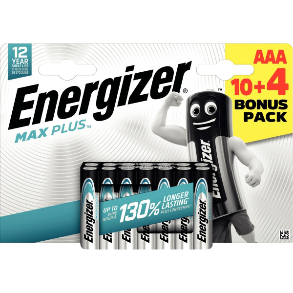 Blister 10+4 piles 1,5V Max Plus AAA / LR03
