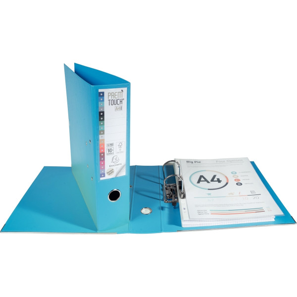 Classeur à levier PREM'TOUCH format A4+, dos 8 cm, bleu clair