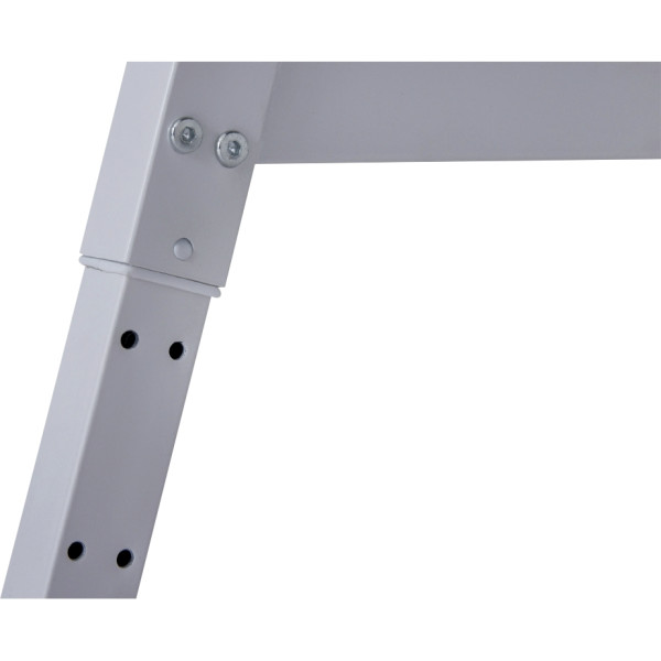 Bureau home office Emmelie plateau gris/piètement blanc