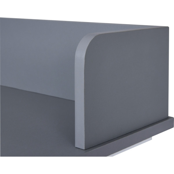 Bureau home office Emmelie plateau gris/piètement blanc