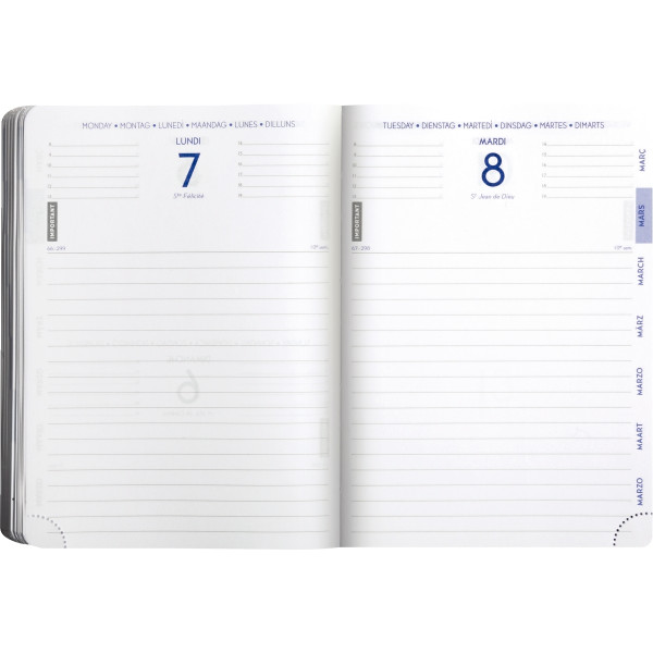 Agenda journalier FORUM Métric bleu clair