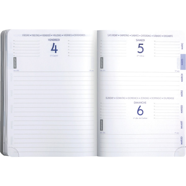 Agenda journalier FORUM Métric bleu clair
