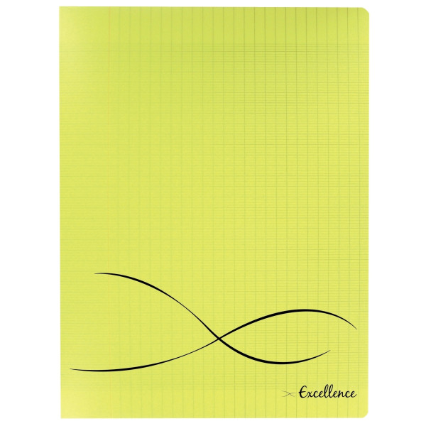 Piqûre 96 pages EXCELLENCE, format 24x32 cm, seyès, couverture polypropylène jaune