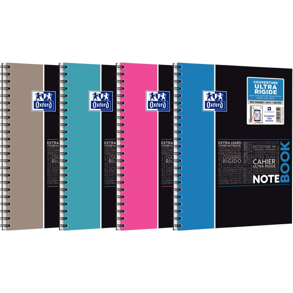 Cahier à reliure intégrale NOTEBOOK OXFORD 160 pages perforées, format A4+, seyès