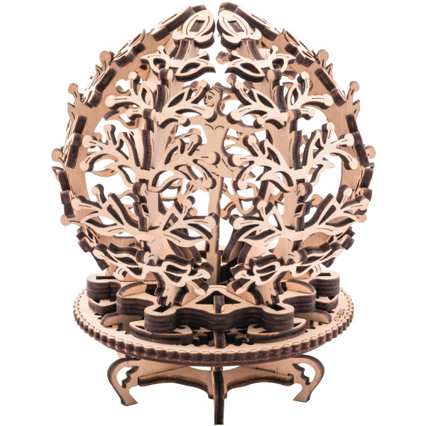 Maquette mécanique en bois, boite fleur