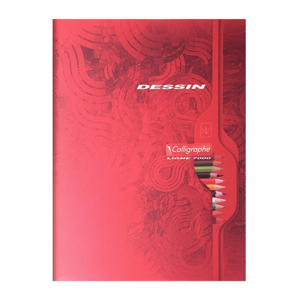 Cahier de dessin 32 pages, format 17x22 cm, uni blanc, papier 90g
