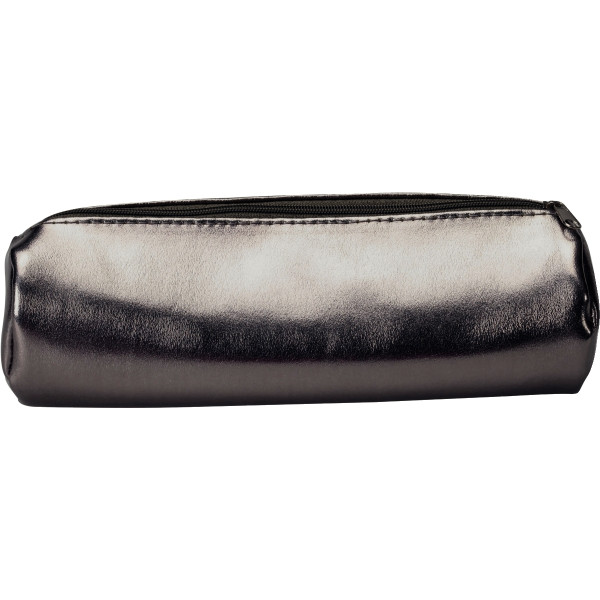 Trousse ronde metallique 1 compartiment Polyurétane coloris gun
