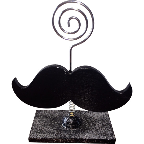 Lot de 6 porte-photos en bois forme moustache