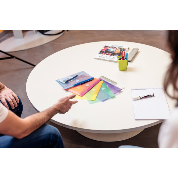 Paquet de 6 enveloppes pour format A5 en polypropylène, coloris assortis